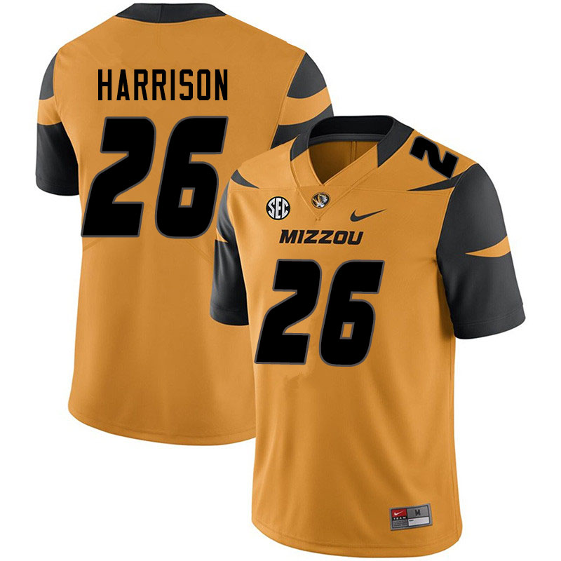 Men #26 Aidan Harrison Missouri Tigers College Football Jerseys Sale-Yellow - Click Image to Close